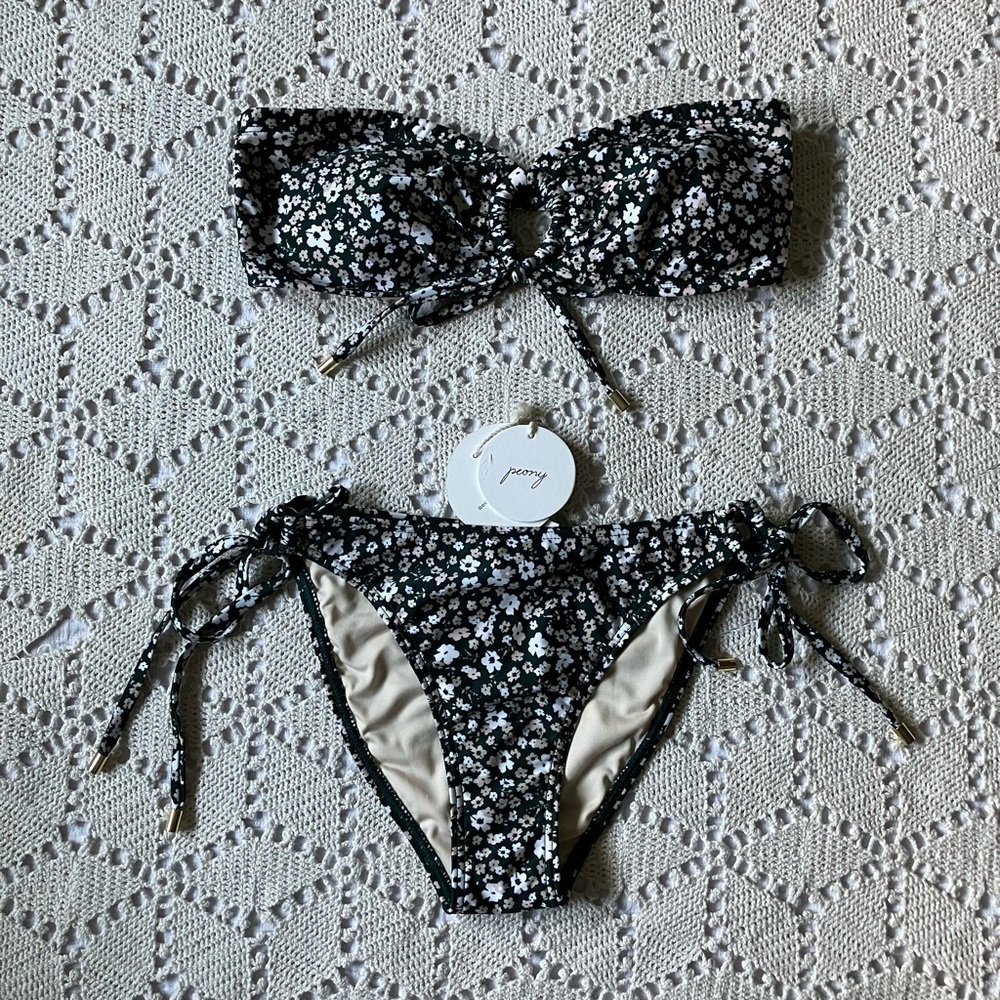 Peony petit fleur bandeau bikini top + bottom